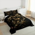thumbnail image 3 of Castle Fairy Flying Butterflies 2Pcs Bedding Comforter Set for Boys Girls Teenagers,Black Golden Twin Comforter Sets,Bling Glitter Breathable Bedding Set,Microfiber Bedroom Decor, 3 of 8