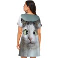 thumbnail image 2 of Bixox Funny Cat Pattern Women's Nightgown, Soft & Breathable Sleepwear, Round Neck Knee-Length Pajama Dress,Loungewear for Home & Sleep, 2 of 7