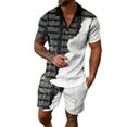 thumbnail image 1 of toraway Autumn Mens Suits Regular Fit 28 Male Casual Striped Gradient Ramp Print Two Piece Zipper Short Sleeve Top Blouse Suit Drawstring Pocket Short Set XXXXL, 1 of 4