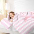 thumbnail image 4 of Manfei Pink Line Geometric Pattern 7-Piece Twin Bedding,Personalized Monogrammed R Bedding Comforter Set,Pink Reversible, 4 of 7