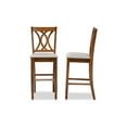 thumbnail image 3 of Baxton Studio Calista Modern and Contemporary Grey Fabric Upholstered and Walnut Brown Finished Wood 2-Piece Bar Stool, 3 of 7
