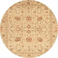 thumbnail image 1 of Ahgly Company Machine Washable Indoor Round Abstract Orange Area Rugs, 4' Round, 1 of 7