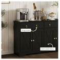thumbnail image 6 of Kitchen Sideboard Cabinet, Farmhouse Buffet with Barn Doors, Black, 6 of 9