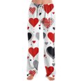 thumbnail image 4 of Womens Love Heart Pajama Pants Heart Print Soft Lounge Pants Comfy Drawstring Sleepwear Long Pajamas Pants, 4 of 6