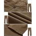 thumbnail image 5 of Pantalones a juego para hombre, cónicos, elásticos, casuales, color caqui, 86 x 79 cm, 5 of 5