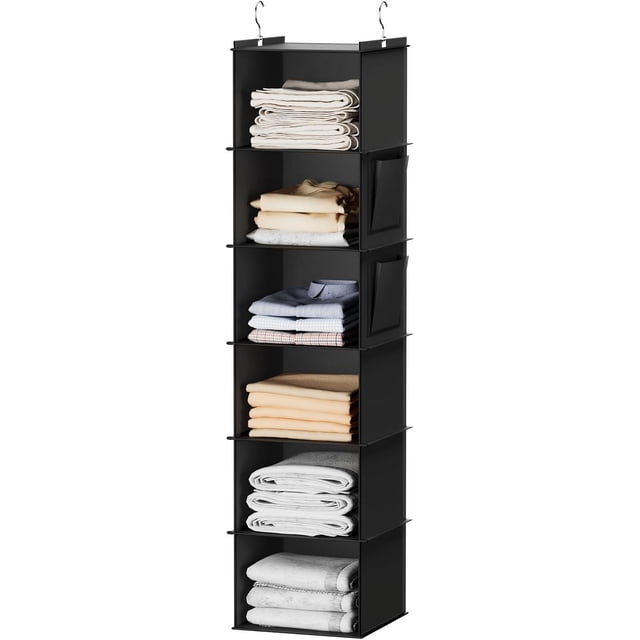 Organisateur Suspendu pour Garde-Robe Étagère Garde-Robe Rangement Suspendu avec Poches Latérales