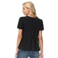 thumbnail image 2 of Grace Karin Women's Crew Neck Short Sleeve T-Shirts Loose Casual Tiered Smock Tops, 2 of 8