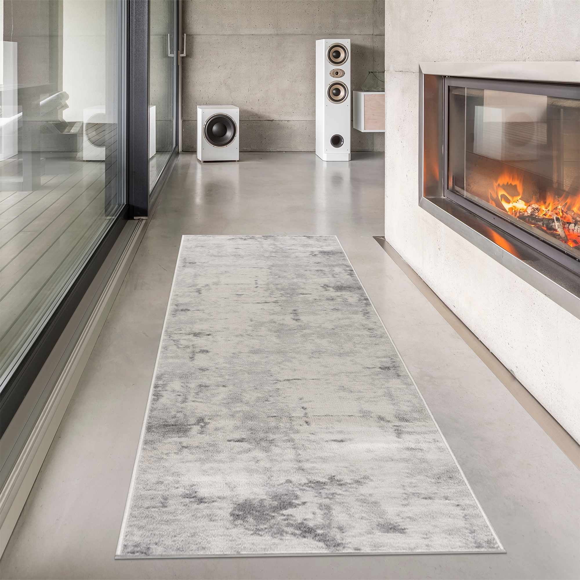 Hauteloom Tigris Collection ANI Transitional Modern Farmhouse Living Room Bedroom Area Rug - Contemporary Distressed - Boho Abstract - Ivory, Beige, Gray - 5'3" x 7'