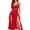 Red, variant on Slip Dress for Women Long Sheer Slip Dress with Deep V Neck Front Opening Flowing Skirt And Slim Straps Sleepwear for Women