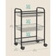 thumbnail image 5 of Carrito de Servicio, Estantería de 3 Niveles con Ruedas, Cestas y Estantes Extraíbles, Carro Metálico con Cerradura y Asas, para Baño, Cocina y Armario, Negro, 5 of 8