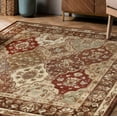 thumbnail image 6 of BNM Large Indoor Area Rug, Perfect for Living Room, Entryway, Basement, Bedroom, Kitchen, Office, Oriental Floor Cover, Jute Backing, Floral Medallion Indoor Area Rug, 5' x 5' Square, Chocolate, 6 of 6