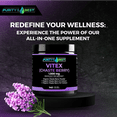 thumbnail image 6 of Purity's Best VITEX (CHASTE BERRY) POWDER + 4x + 10x EXTRACT 1,500mg Eq. Per Serving, Fertility and Menstrual Cycle Support, Menopausal & Hormonal Balance Support, 140 Capsule, 4 Month Supply, 6 of 6