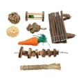 thumbnail image 3 of Juego de juguetes para hámster, juguetes para masticar hámster, dientes, animales pequeños, juguetes molares, columpio de zanahoria, bola de ratán, juguete, funcionalidad inteligente, 3 of 8