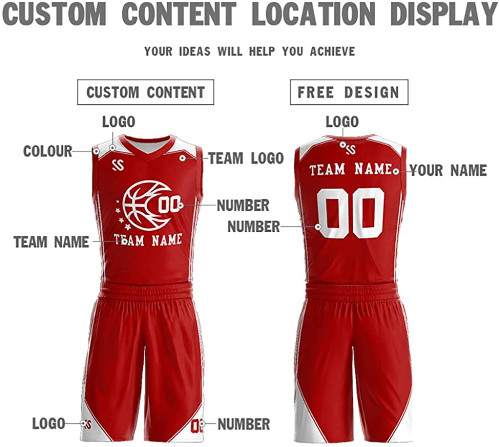 Custom Basketball Jersey Shorts with Team Name Number Logo, Personalized  Uniform for Men/Women/Youth : Clothing, Shoes & Jewelry 