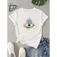 thumbnail image 3 of Fashionable Eye Print T-Shirt - Lightweight Crew Neck, Short Sleeve - Perfect for Spring & Summer - Womens Casual Wardrobe Staple, 3 of 5