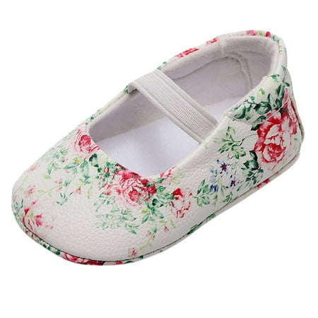 

Binmer Toddler Kids Baby Girl Flower Print Cute First Walk Elastic Band Casual Shoes