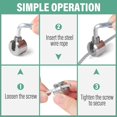 thumbnail image 3 of 10PCS Stainless Steel Cable Clamps, 316 Stainless Steel Cable Clamps with Hexagonal Screw Wrench, Rope Clamp for Wire Rope, Clothesline Tensioner, Cable Tensioner, 3mm M8, 3 of 5