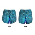thumbnail image 3 of Pofeuu Beautiful Blue Peacock Print Women's Athletic Shorts Running Workout Shorts Tummy Control Quick Dry Gym Shorts with Pockets Double layer sports shorts-Large, 3 of 7