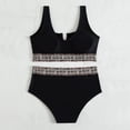 thumbnail image 5 of Sngxgn Set for Women Bathing Suit High Waisted V Neck Two Pieces Swimsuit(Black,L), 5 of 5