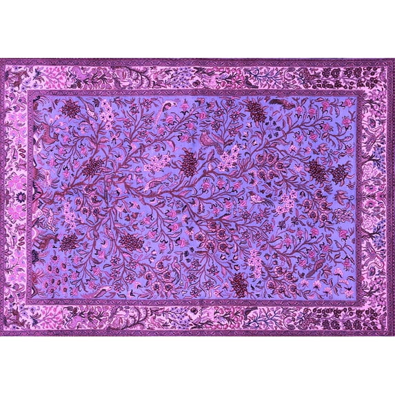 Ahgly Company Indoor Rectangle Animal Purple Traditional Area Rugs, 7' x 10'