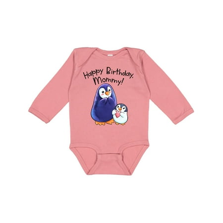 

Inktastic Happy Birthday Mommy!- Cute Penguins Gift Baby Boy or Baby Girl Long Sleeve Bodysuit