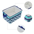thumbnail image 3 of Unique Bargains Fabric Storage Bin with Handles Green 13.8*9.8*7.9in, 3 of 6