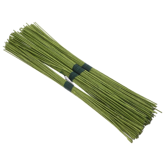 Masteelf 200pcs Green Iron Wire Paper Wrapped for Crafts DIY Bouquets Florist Flower Arrangement Artificial Stems