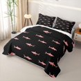 thumbnail image 3 of Manfei Silhouette Shark Twin Quilt Set, Ocean Animal Twin Coverlet Set, Black Pink, 2-Piece, 1 Bedspread and 1 Pillowcase, 3 of 7