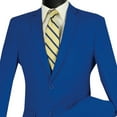 thumbnail image 2 of LUCCI Men's Royal Blue 2-Button Classic-Fit Poplin Polyester Suit - NEW - 50R (Big & Tall), 2 of 3
