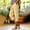 Yellow women striped capri pants a1, variant on Cagogo Women Striped Capri Pants Mid Rise Flowy Casual Loose Elastic Waist Lounge Cropped Beach Work Trousers Summer Vacation Fashion Clothes, Red L
