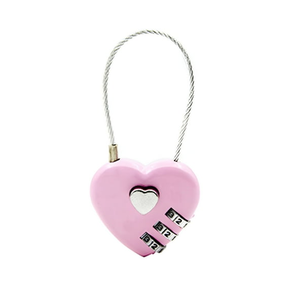 TALENO Combination Lock Waterproof Resettable Zinc Alloy Love Heart Shape Password Padlock for Backpack