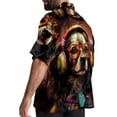 thumbnail image 3 of Retro Dog Men's Short Sleeve Spread Collar Beach Shirts Casual Printed Button Down Unisex Summer Tops, 3 of 6