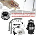 thumbnail image 5 of 3/4 HP Under Sink Garbage Disposal - 2800 RPM Kitchen Food Waste Disposer with Plug and Safety Features, 5 of 9