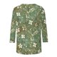 thumbnail image 3 of Camiseta de Cuello Redondo de Manga Larga de la Mujer con Impresión Floral 3/4, Camisetas de Manga 3/4 Suaves para las Mujeres Casual Primavera Verano Diario, 3 of 5