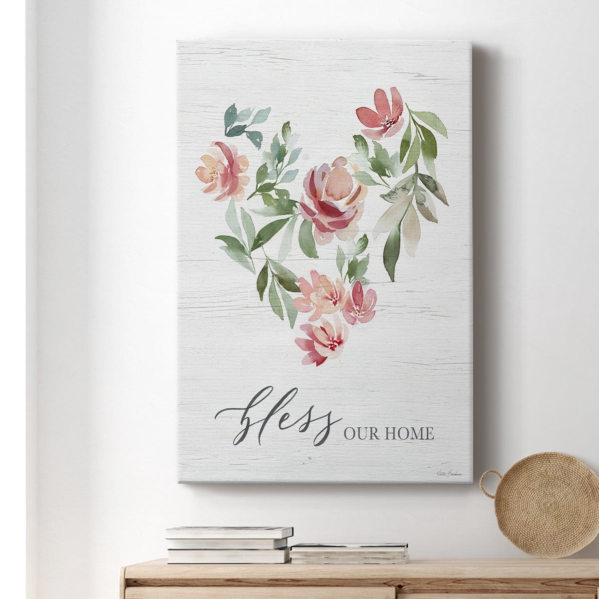 Paradise Floral Heart Premium Gallery Wrapped Canvas - Ready to Hang