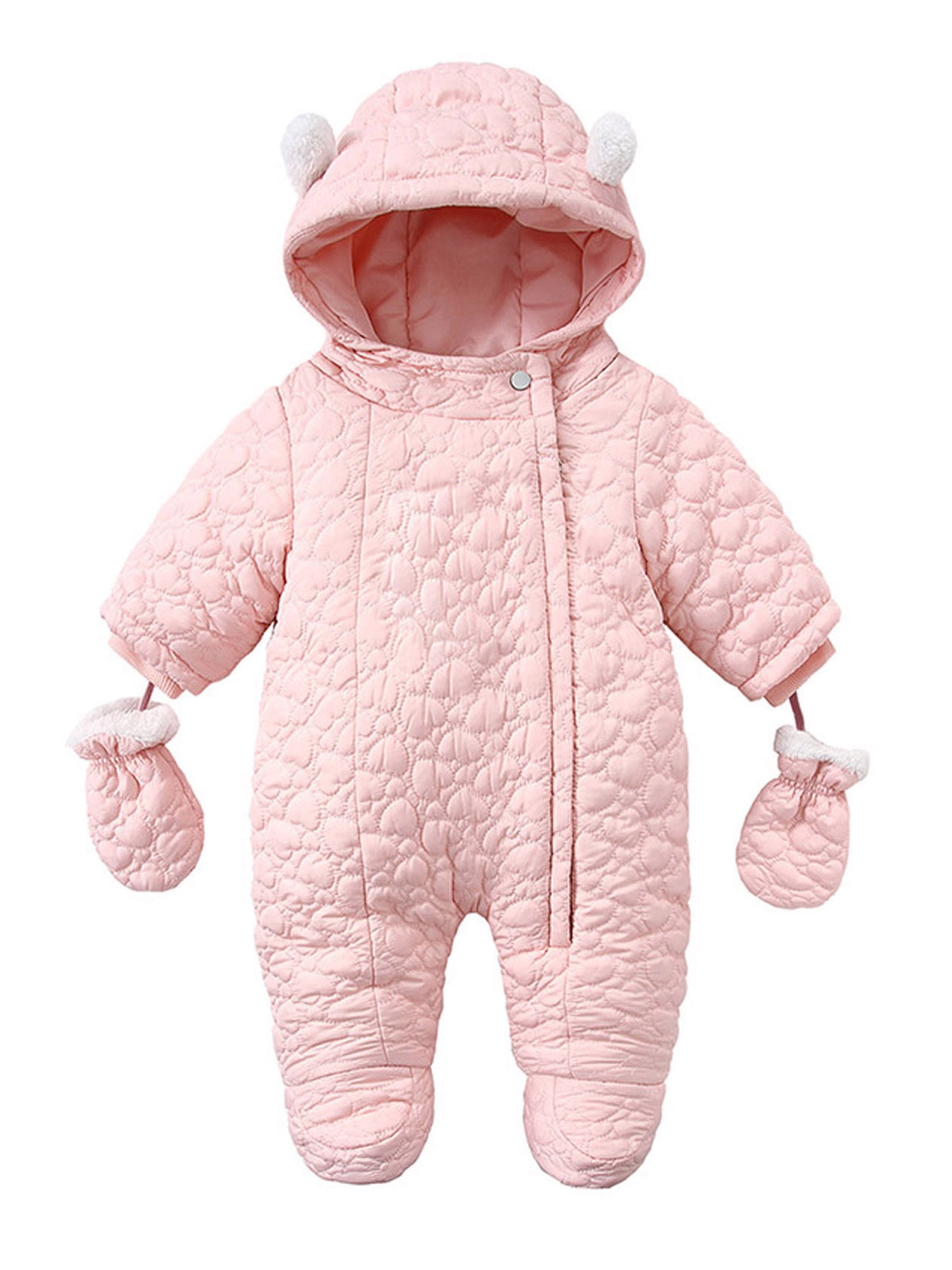Unisex Baby Snowsuit OnePiece Hooded Romper Footie Infant Down Snow