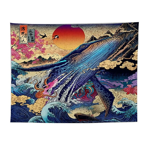 Billuyoard Tapiz grande de mar y océano para colgar en la pared, mantas Hippie, estera, decoración artística para el hogar Decoración del hogar No.03
