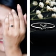 thumbnail image 3 of Rosec Jewels Natural Black Onyx Promise Ring for Women - Butterfly Ring - AAA Quality - Ready to Gift with Jewelry Box, 925 Sterling Silver, US 4.00, 3 of 8