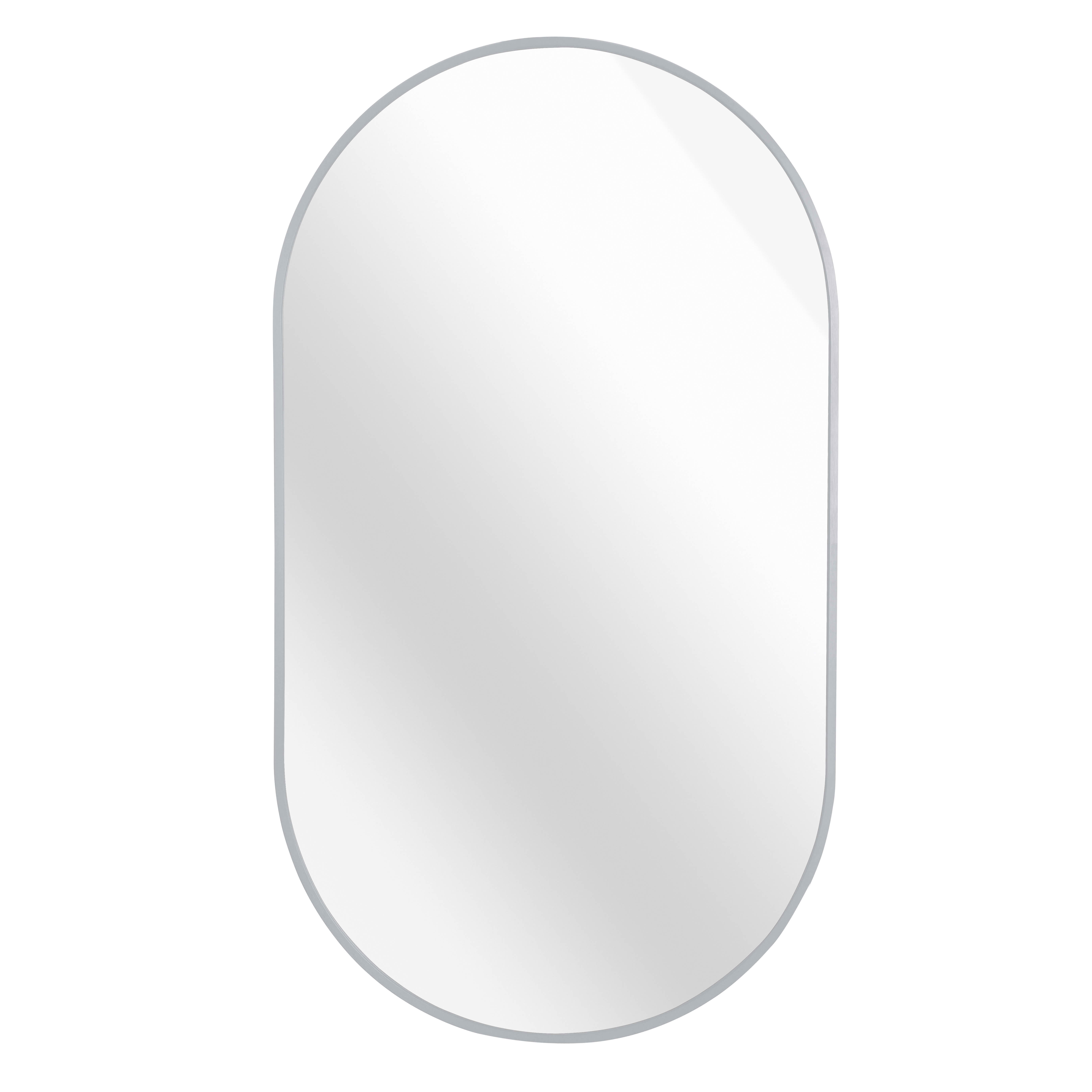 MAYEERTY 20x28 Inch Silver Metal Framed Oval Bathroom Mirror, for Bathroom Wall Decor