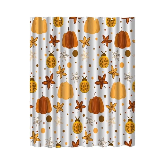 Doublure de Rideau de Douche, Rideau de Salle de Bain Polyester Imperméable Rideau de Douche Imprimé Rideau de Douche Automne Récoltes Action de Grâce Citrouille Salle de Bain, Crochets de Rideau de Douche