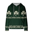 thumbnail image 3 of Women's St Patricks Day Sweatshirt Long Sleeve Crewneck Irish Shamrock Print Hoodie Plus Size Saint Patricks Shirt Dark Green M, 3 of 4