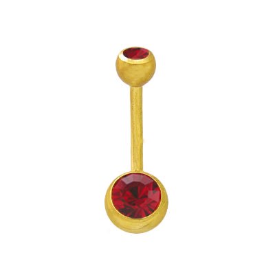 Belly Button Ring Surgical Steel with 14K Gold Plate and Jewels