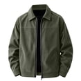 thumbnail image 5 of Men's Corduroy Jacket Lapel Collar Full Zip Up Long Sleeve Casual Coat Classic Textured Outerwear with Pockets, 5 of 9