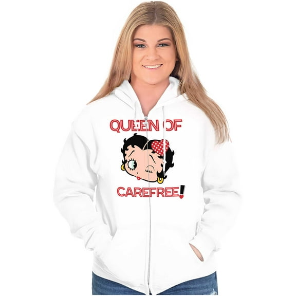 Queen Of Carefree Betty Boop Zip Hoodie Sweatshirt Women Brisco Brands M