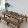 thumbnail image 4 of Merrick Lane 8' x 40" Rectangular Antique Rustic Solid Pine Folding Farm Table, 4 of 15