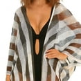 thumbnail image 4 of successthop Swim Cover Ups for Women Sun Protect Tassel Open Front Bathing Suit Stripe Swimwear Beach Swimsuit Black, 4 of 5
