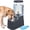 Charcoal Gray, variant on 2.2 Gallon Pet Automatic Dog Water Dispenser Cat Gravity Waterer Feeder with Stainless Steel Bowl Large Capacity Puppy Feeding Raised Bowls with Filter,Ice Pack for Large Pets
