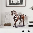 thumbnail image 2 of Handmade Horse Statue - Unique Rustic Decor for Office & Home - Hand-Painted Metal Sculpture - Perfect Handicraft Gift for Horse Lovers (Brown), 2 of 8