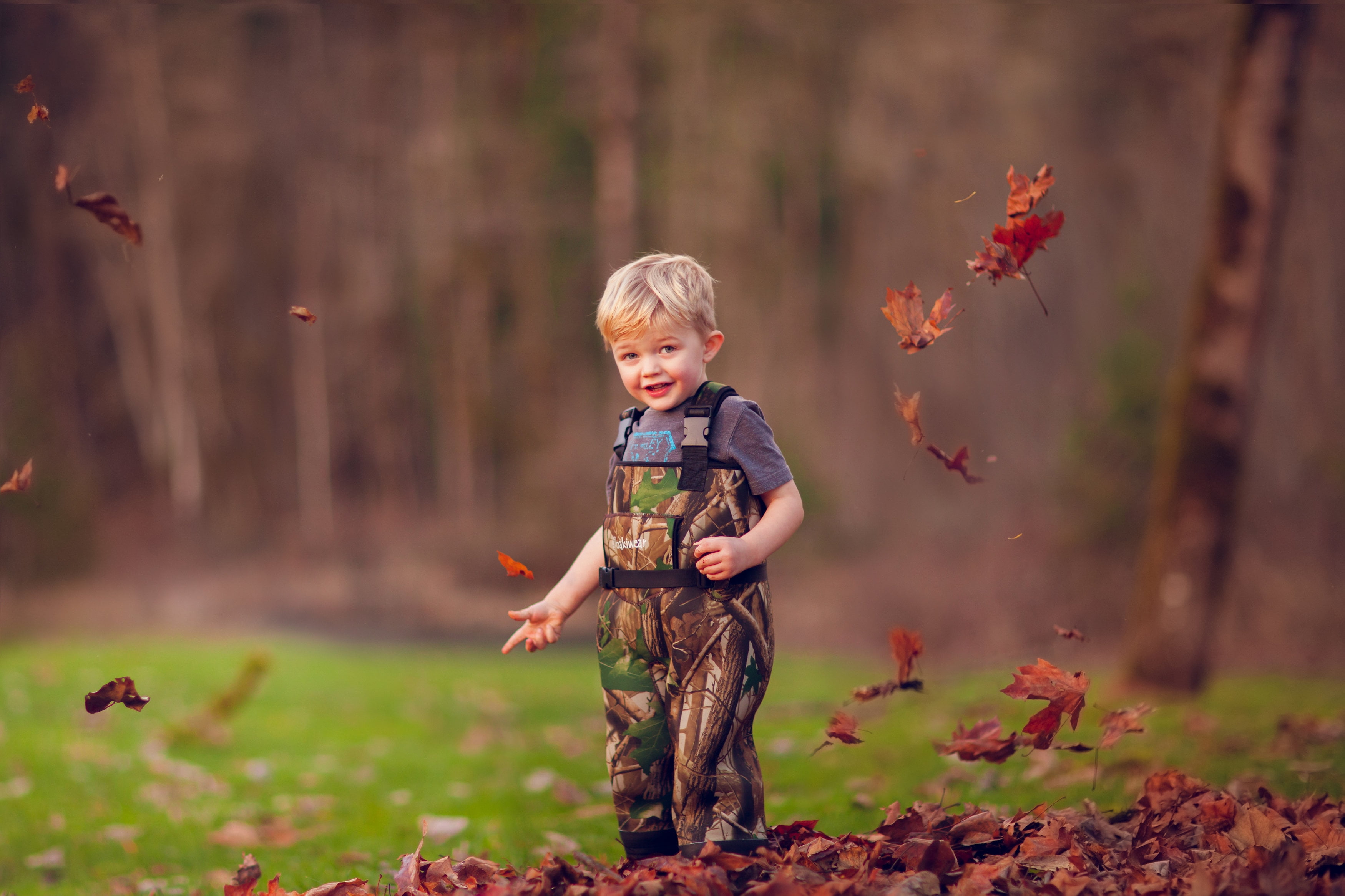 Toddler Neoprene Waterproof Fishing Waders, Camo 