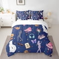thumbnail image 2 of Manfei Fashion Music Gift Twin Bedding Sets 7-Piece,Musical Guitar Pinao Bedding Comforter Set,Butterfly Stars Print Sheet Sets For Princess,Microfiber Bedroom Decor, 2 of 8